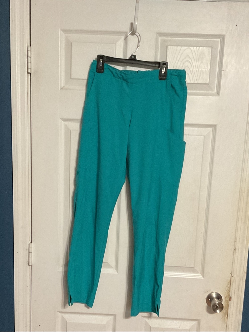 Stretch Teal Skinny Pants with Pull-On Waist size SP